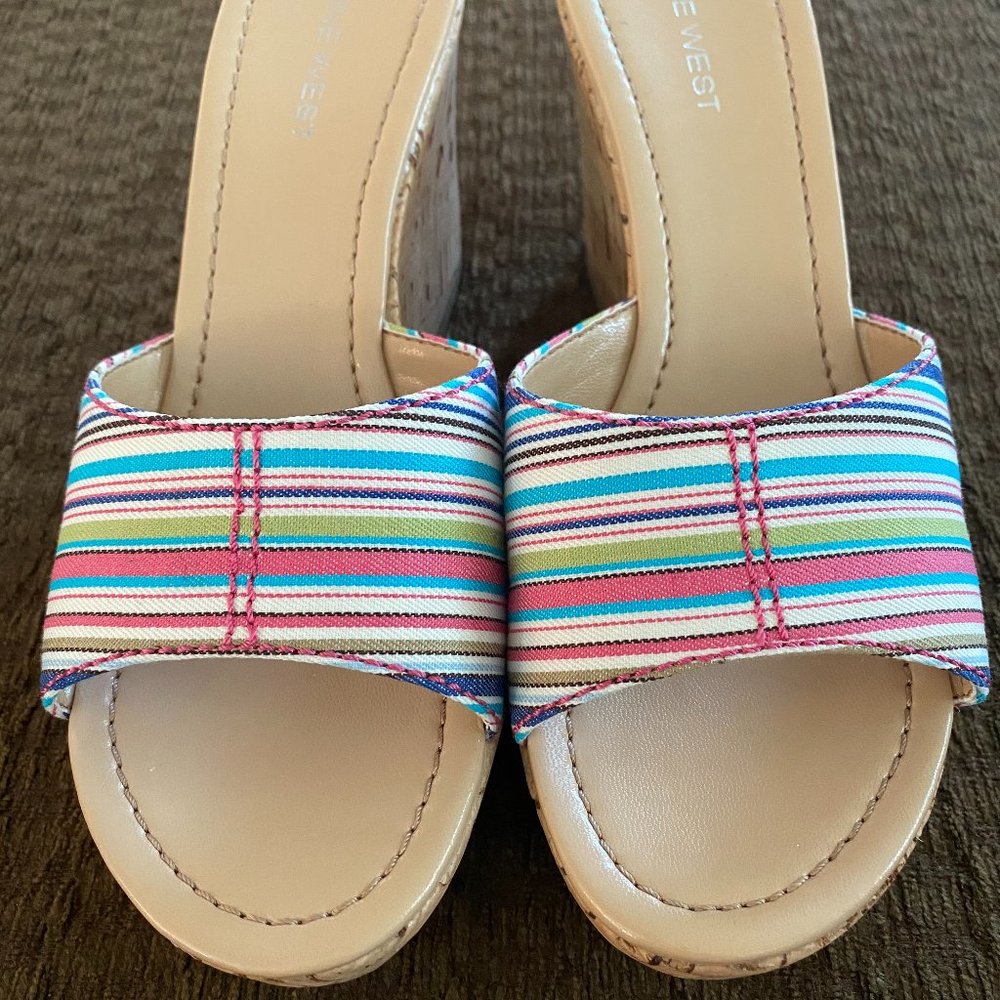 Nine West Women’s “Fatamao” Cork Wedge Sandals